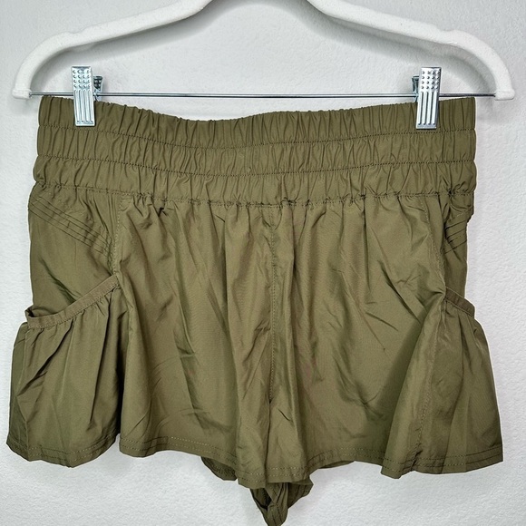 New Free People Movement Get Your Flirt On Short in Olive Medium - Picture 4 of 7